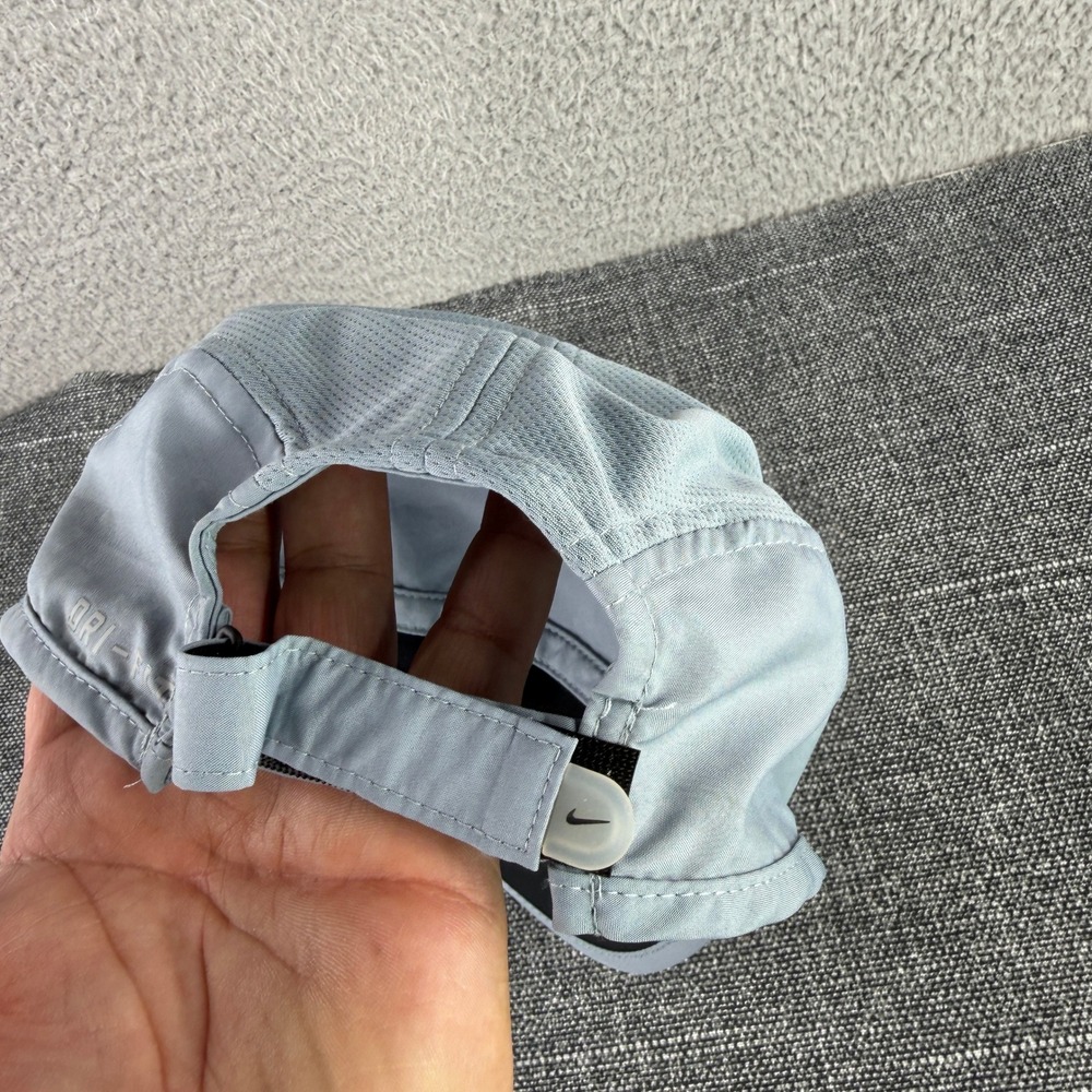 Nike Featherlight Dri-FIT Running Cap Mens OS Light Blue Gray Mesh 5-Panel Hat - Picture 3 of 7